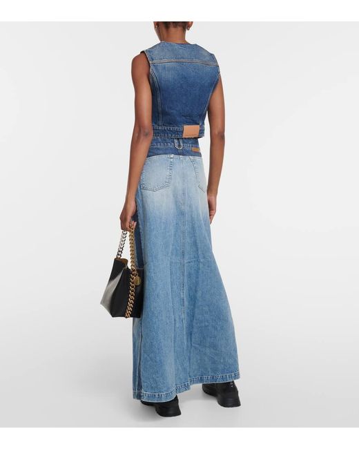 Stella McCartney Blue Denim Maxi Skirt