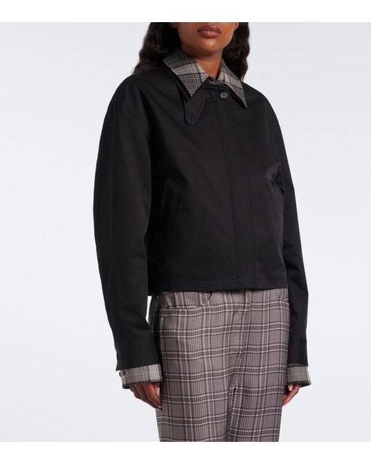 Acne Black Layered Cotton Twill Jacket