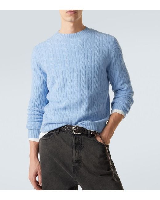 arch4 Blue Cable-Knit Cashmere Sweater for men