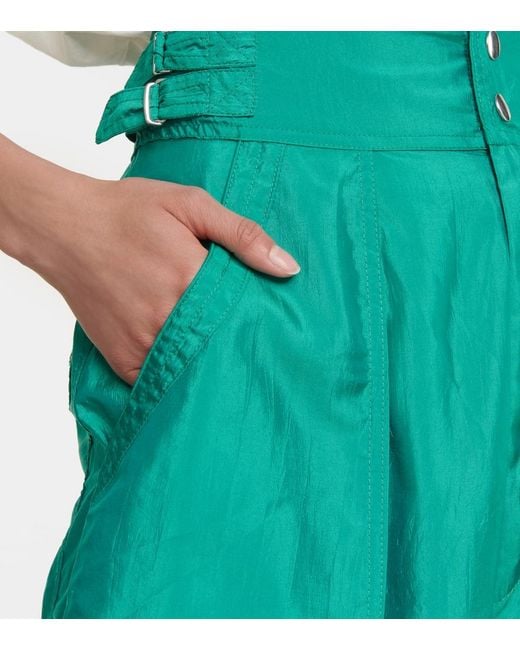 Isabel Marant Green Olga High-Rise Tapered Pants