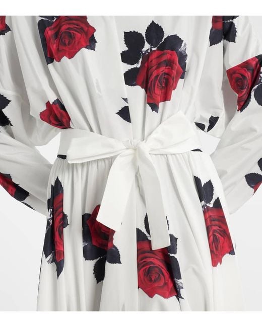 Norma Kamali White Bedrucktes Hemdblusenkleid