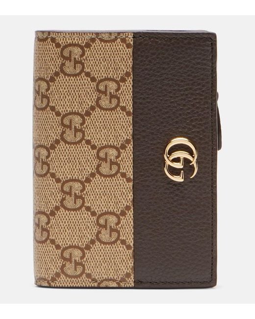 Gucci Brown Gg Marmont Small Leather Wallet