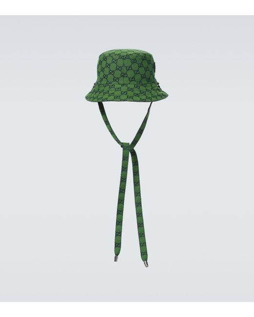 Gucci Green GG Multicolor Reversible Bucket Hat for men