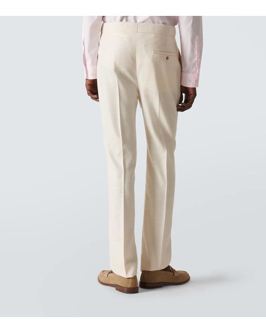 Pantalones slim Sebastian de lana y seda Gabriela Hearst de hombre de color Natural