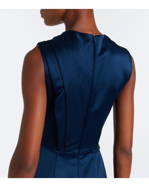 Erdem Blue Embellished Satin Gown