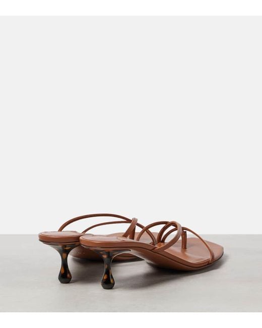 サンダル・ミュール JIMMY CHOO BROWN LEATHER ETANA MULES Jimmy Choo Etana 50 Leather Mules in Brown | Lyst