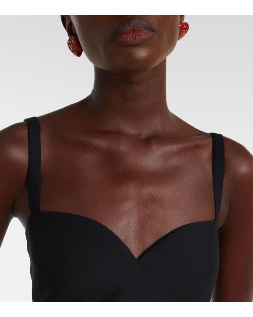 Valentino Black Crepe Couture Tiered Midi Dress