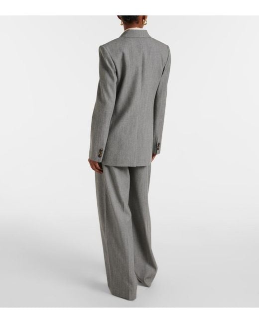 Vince Gray Double-Breasted Wool-Blend Twill Blazer