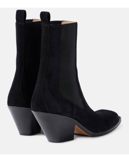 Khaite Black Austin 60 Suede Ankle Boots