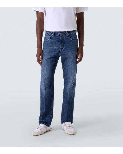 Jeans Rectos Con Efecto Desgastado Givenchy de hombre de color Blue