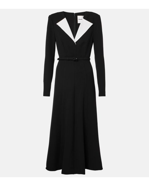 Roland Mouret Black Cady Midi Dress