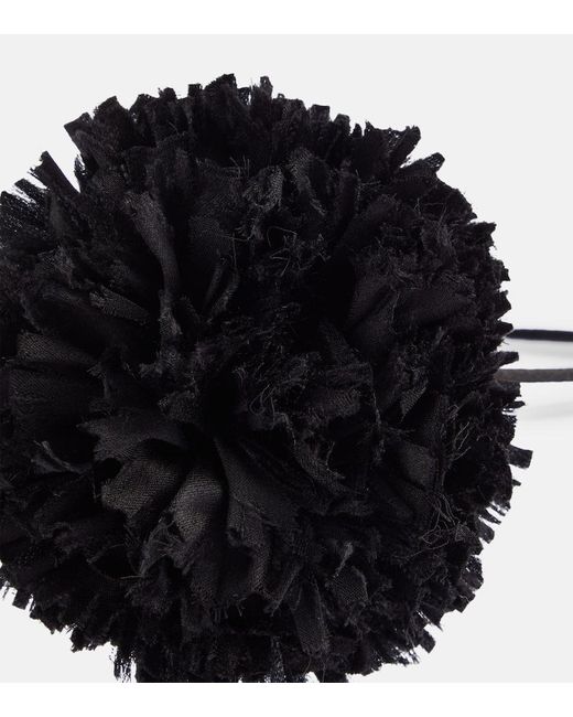 Saint Laurent Black Floral-applique Satin Choker