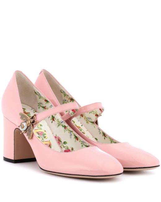Gucci Pink Patent-leather Mary Jane Pumps