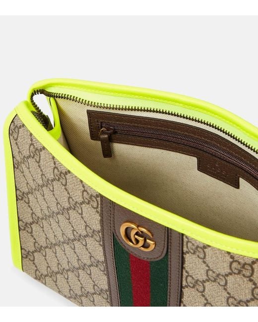 Gucci Metallic Ophidia GG Leather-trimmed Makeup Bag