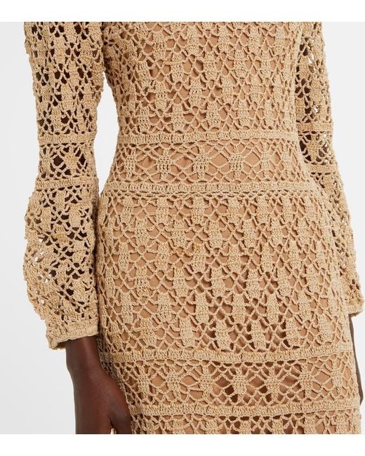 Anna Kosturova Natural Bianca Cotton Crochet Maxi Dress