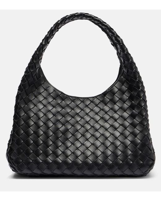 Bottega Veneta Black Campana Medium Leather Shoulder Bag
