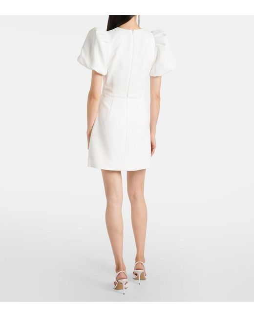 Rebecca Vallance White Alicia Embellished Crepe Minidress
