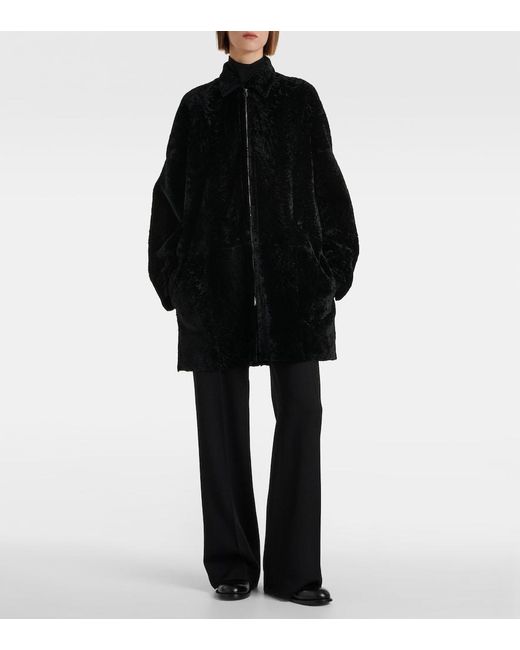 The Row Black Sheeran Shearling Coat