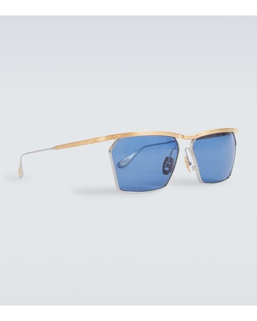 Jacques Marie Mage Blue Bresson Rectangular Sunglasses for men