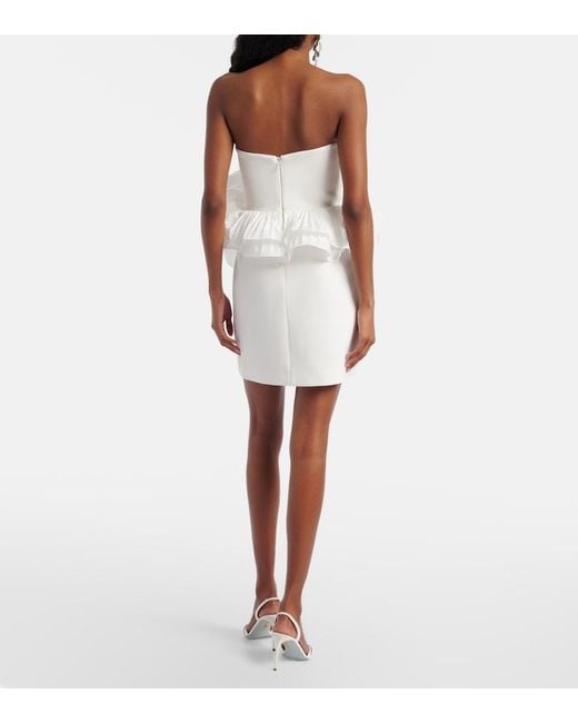 Rebecca Vallance White Bridal Ozias Ruffled Bustier Dress
