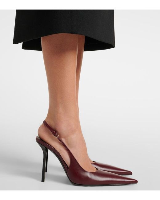 Victoria Beckham Red Victoria Leather Slingback Pumps
