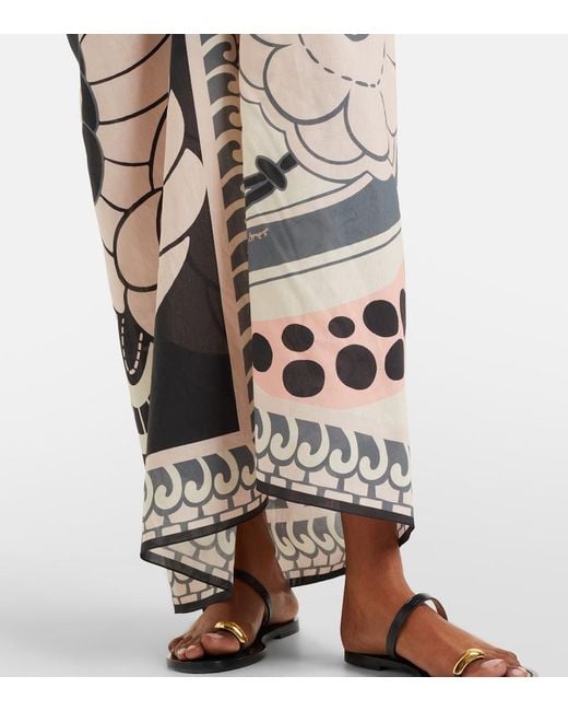 LaDoubleJ White Printed Cotton Beach Cover-Up