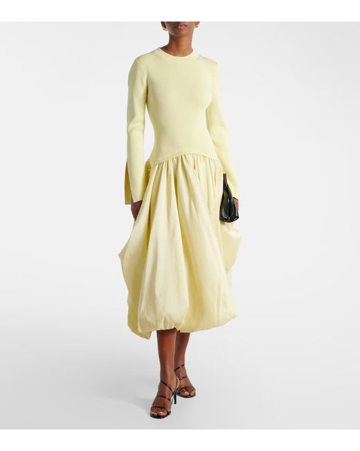 Jonathan Simkhai Yellow Midikleid Izzy Aus Taft