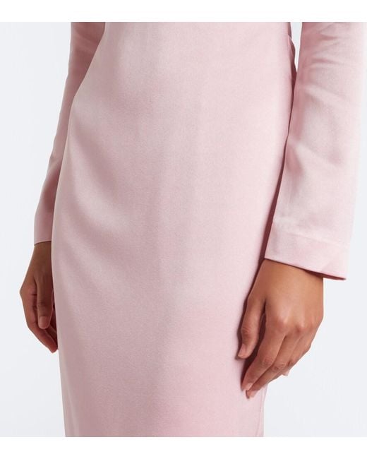 Rachel Gilbert Pink Oryx Embellished Crepe Satin Cocktail Dress