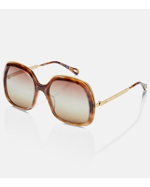 Chloé Brown Aly Oversized Square Sunglasses