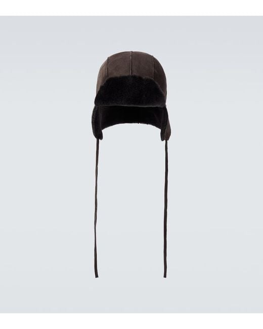 Auralee Black Shearling Hat for men