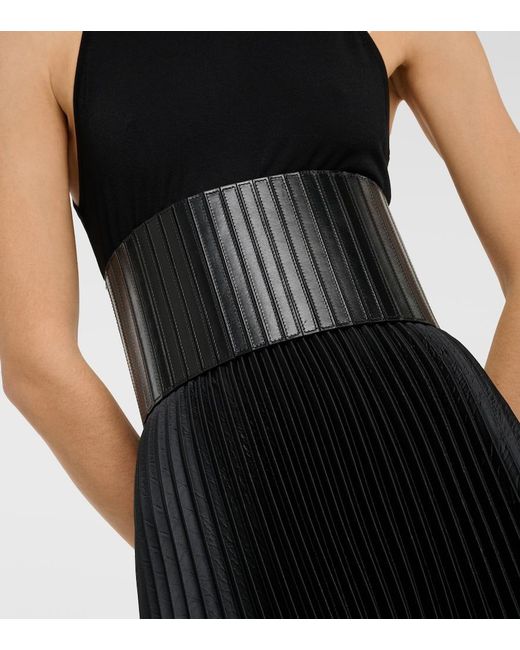 Alaïa Black Striped Corset Leather Belt