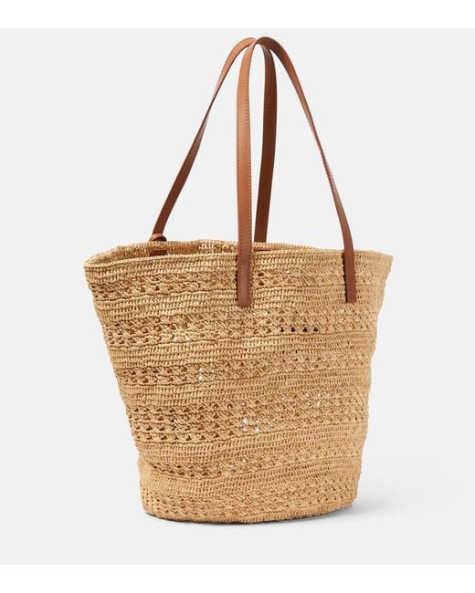 Saint Laurent Natural Panier Medium Raffia Basket Bag