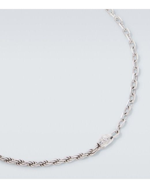 Bottega Veneta White Sterling Chain Necklace for men