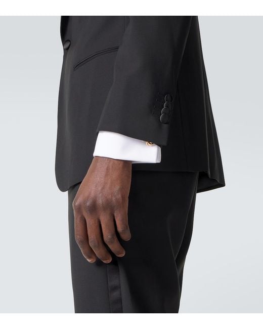 Giorgio Armani Black Single-Breasted Virgin Wool Tuxedo for men