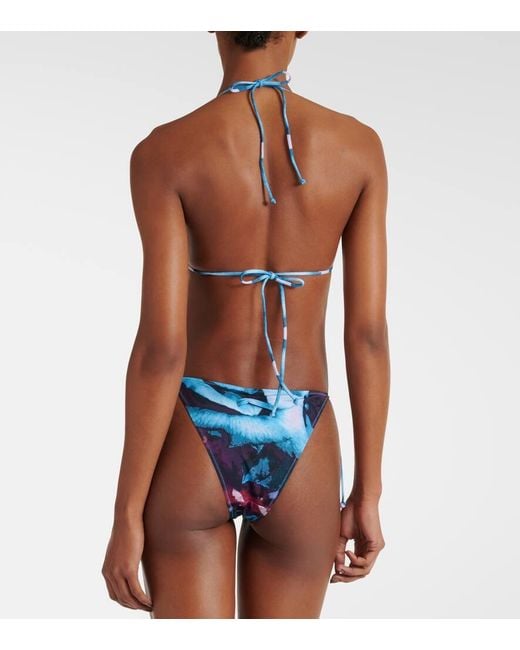 Jean Paul Gaultier Blue Roses Printed Bikini
