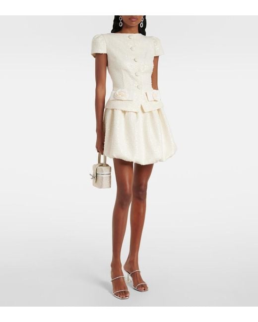 Robe En Boucle A Sequins Self-Portrait en coloris Natural
