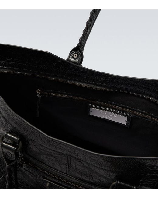 Balenciaga Black Le City Leather Duffel Bag for men