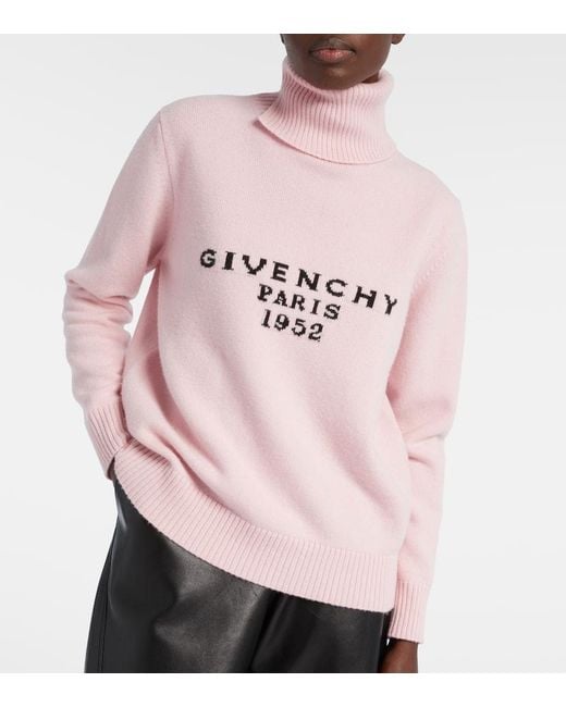 Givenchy Pink Wool And Cashmere Turtleneck Sweater