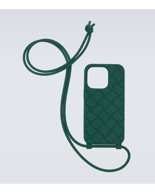 Bottega Veneta Green Iphone 14 Pro Phone Case With Strap for men