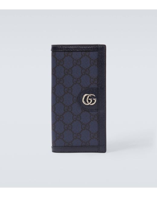 Porte-cartes en toile GG Gucci pour homme en coloris Blue