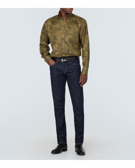 Tom Ford Green Camouflage Shirt for men