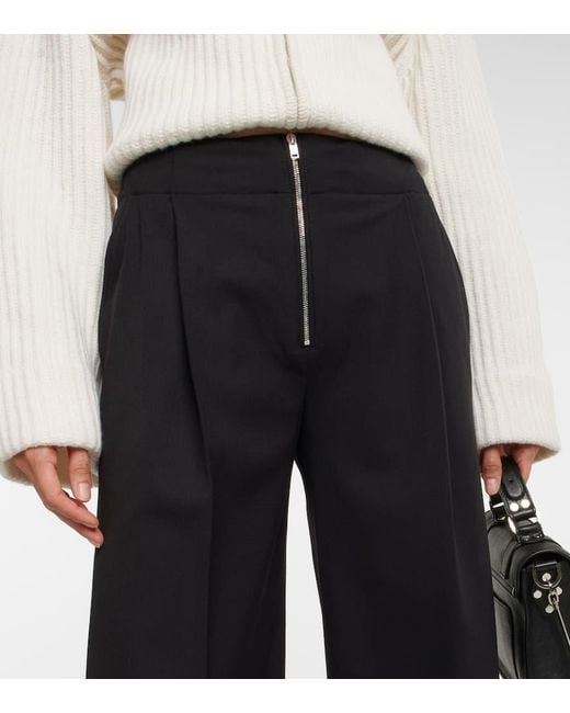 Pantalones Anchos En Mezcla De Lana Proenza Schouler de color Black