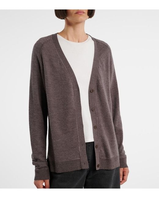 The Row Brown Liberty Cashmere Cardigan