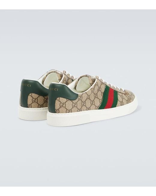 Gucci Brown Ace GG Canvas Low-top Sneakers for men