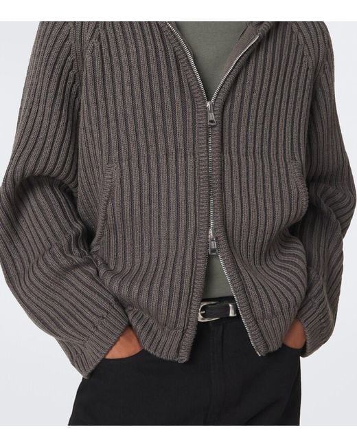 Our Legacy Gray Level Wool Zip-Up Hoodie for men