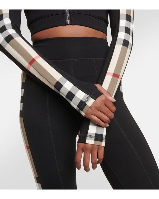 Burberry Black Cropped Checked Stretch-jersey Jacket