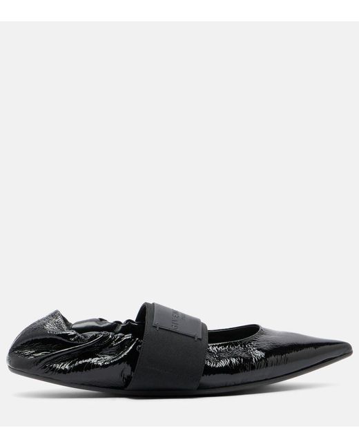 Givenchy Black Crush Leather Ballet Flats