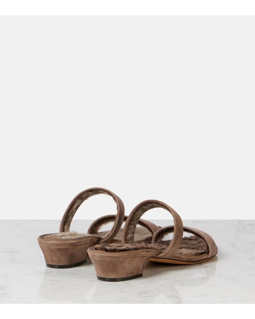 The Row Brown Awar Suede Sandals