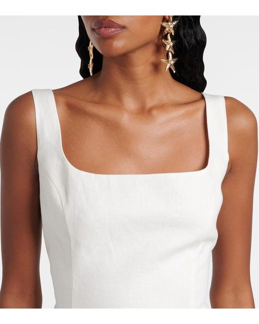 Sir White Iris Linen Minidress