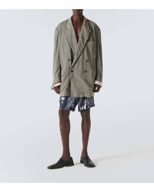 Dries Van Noten Green Oversized Wool-Blend Blazer for men